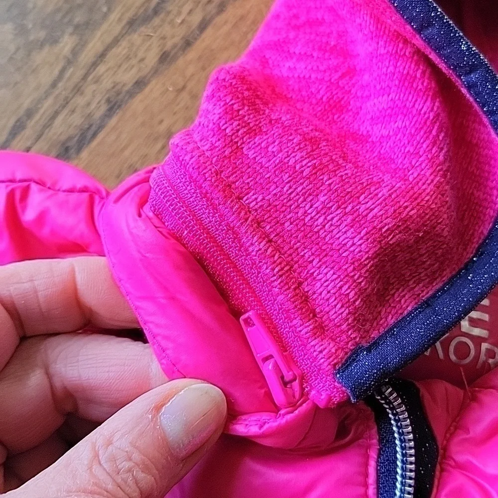 Michael Kors Hot Pink Puffer Ruffle Down Removable Hood Toddler Sz4 Light Jacket